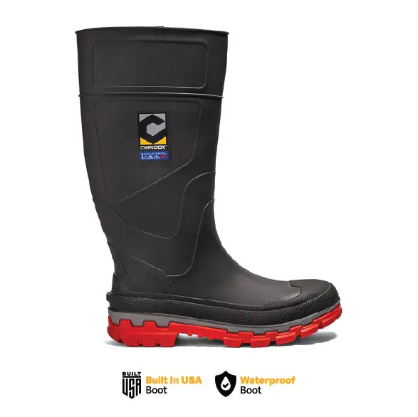 Kickaxe 15-Inch Grey And Orange Waterproof Rubber Boot 1