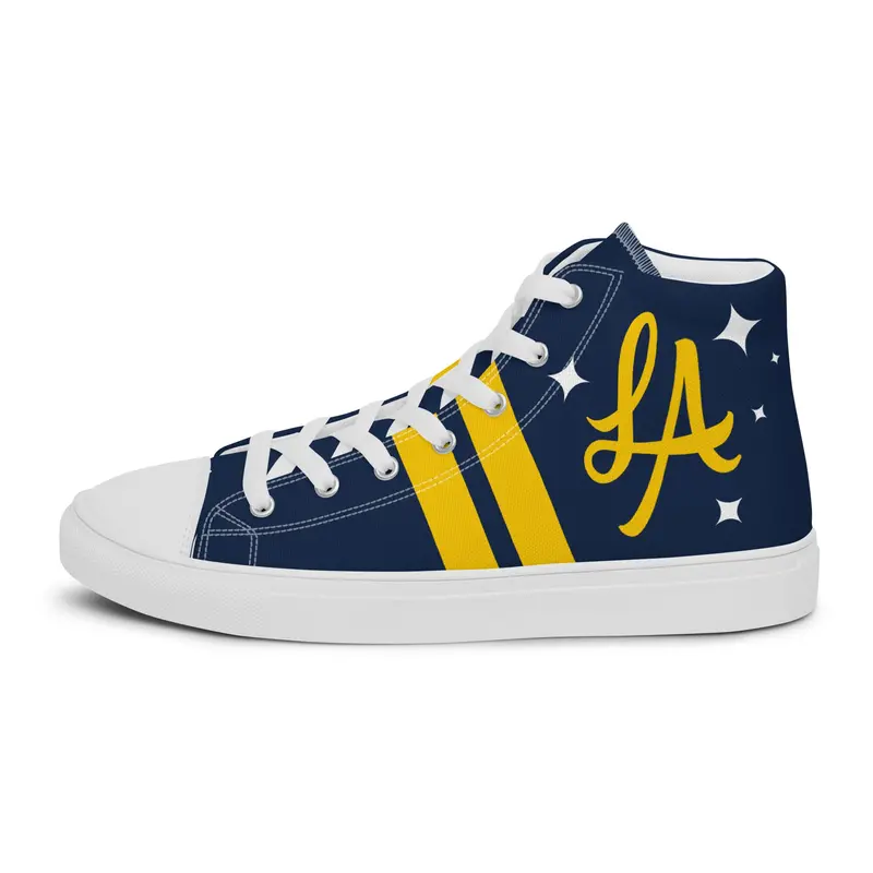 La Galaxy Soccer-Inspired Men'S High-Top Athletic Shoes 1