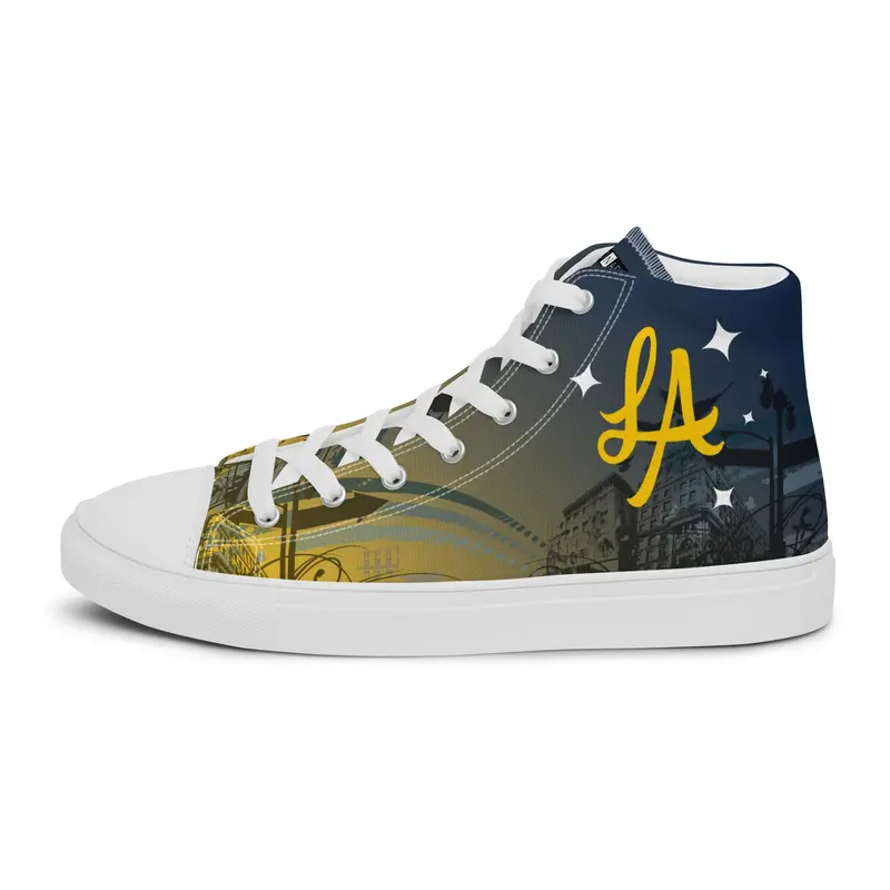 La Galaxy Soccer-Themed Men'S High-Top Sneakers 1
