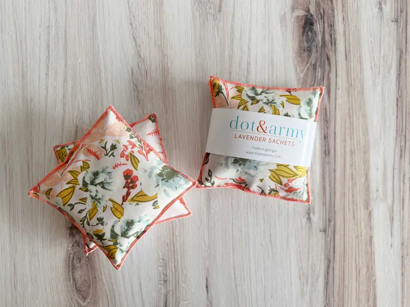 Lavender & Coral Herbal Sachets – Set Of Two 1