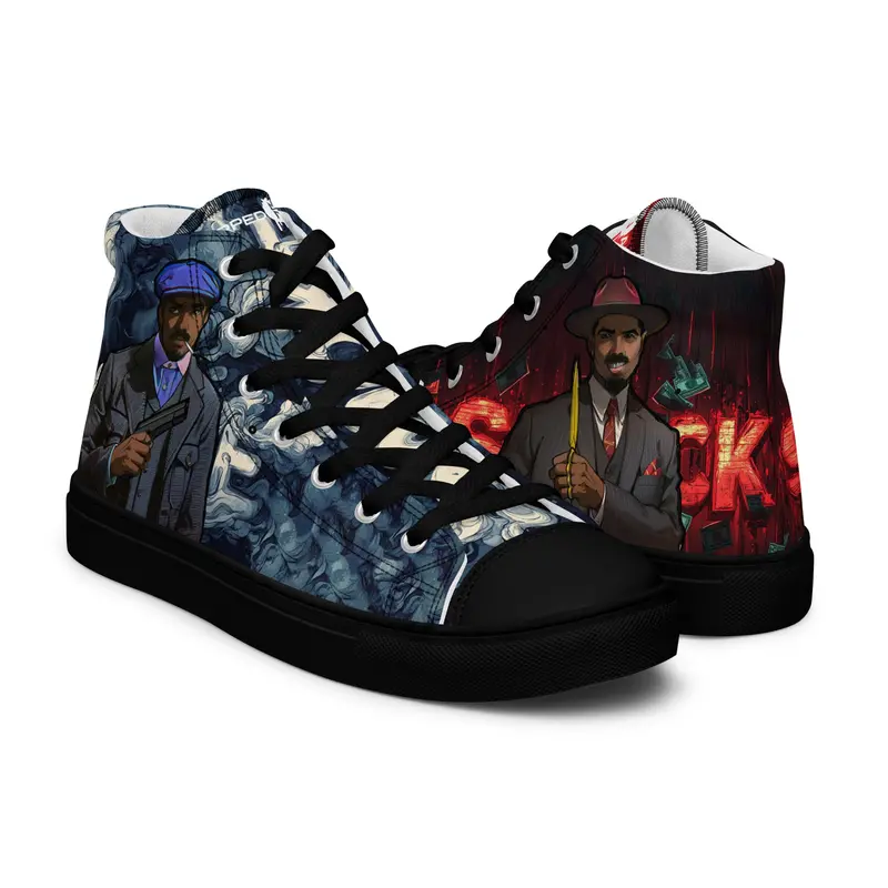 Limited-Edition Smoke-Stack High-Top Canvas Sneakers For Men 1