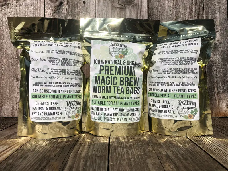 Magic Brew Worm Tea Bags – Organic Compost Tea Concentrate (Makes 8 Gallons) 1