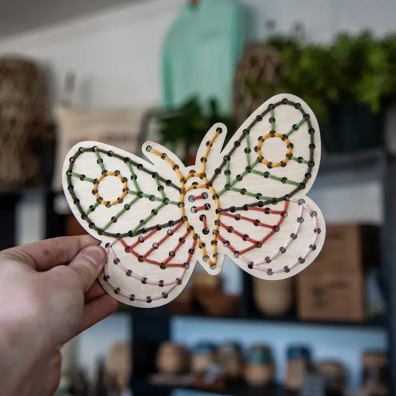 Moth Motif Yarn Embroidery Kit – Whimsical Nighttime Craft Project 1