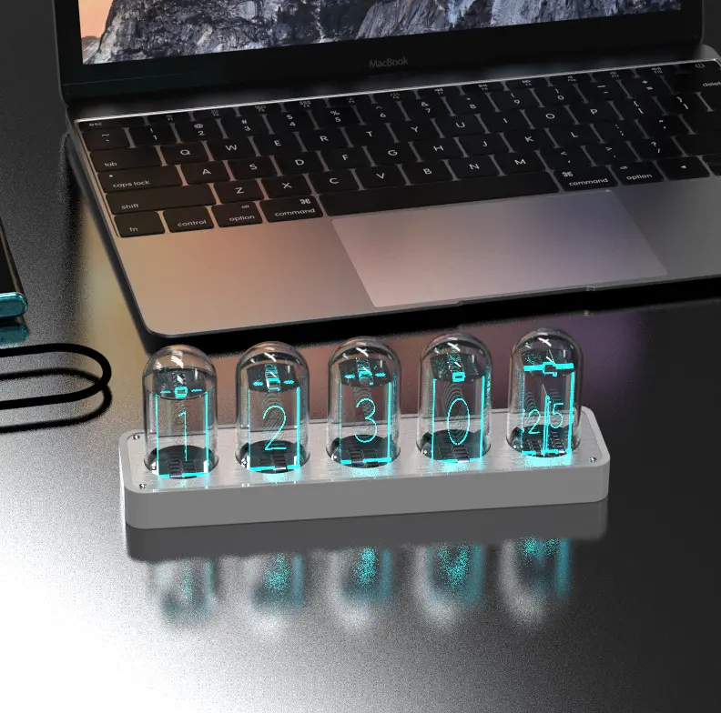 Nixie Tube Clock Featuring Rgb Backlight And Five-Tube Display 1