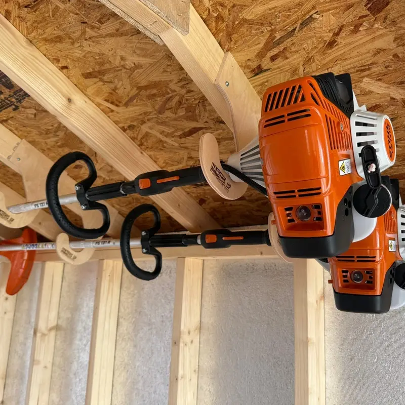 Overhead Weed Eater Holder – Ceiling-Mounted Power Tool Rack 1
