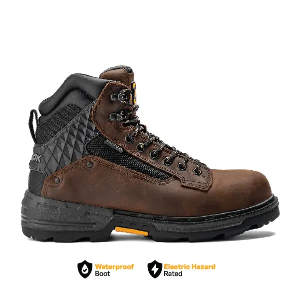Pallet Jack Waterproof Plain Toe Work Boot – 6-Inch Brown Durable Design 1