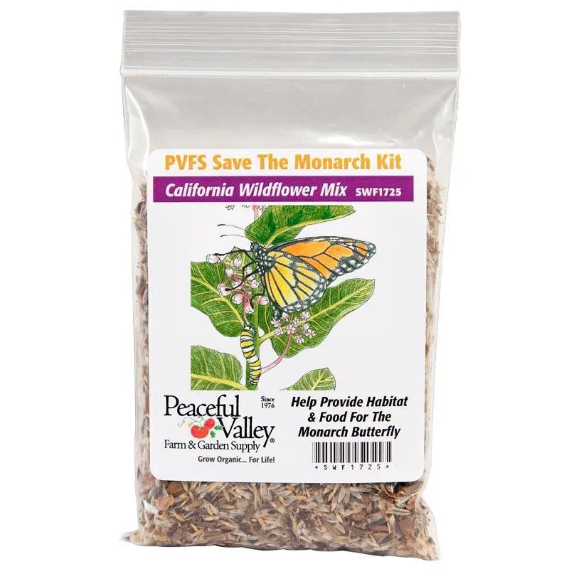 Peaceful Valley Monarch Conservation Kit – California Native Wildflower Blend (1/8 Lb) 1
