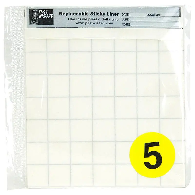 Pest Wizard Delta Trap Sticky Liners – Plastic, 5-Pack Replacement Inserts 1