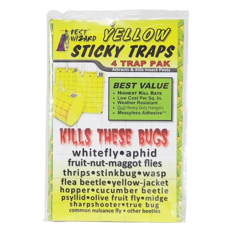 Pest Wizard Large Yellow Sticky Insect Traps – 4-Pack For Flying Pests 1