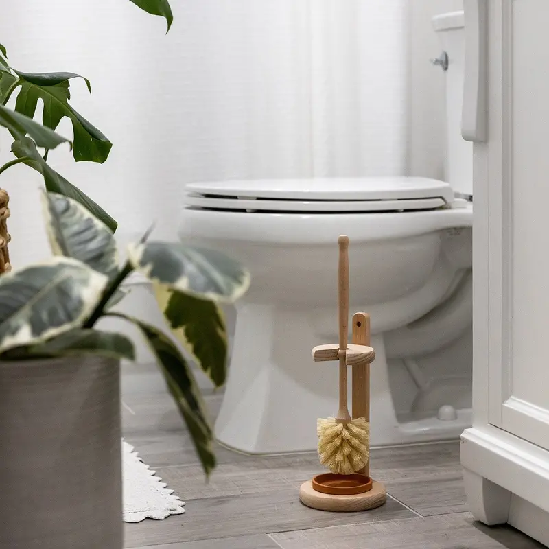 Plastic-Free Toilet Cleaning Brush With Bamboo Handle 1