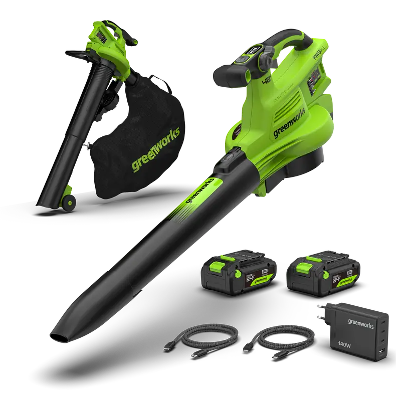 Powerall 48V Leaf Blower & Vacuum (386 Km/H) Gen Ii With Dual 4Ah Batteries 1