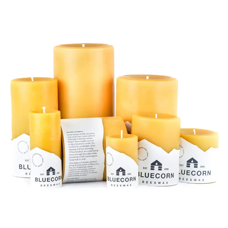 Pure Beeswax Pillar Candles – Natural, Slow-Burning, Unscented 1