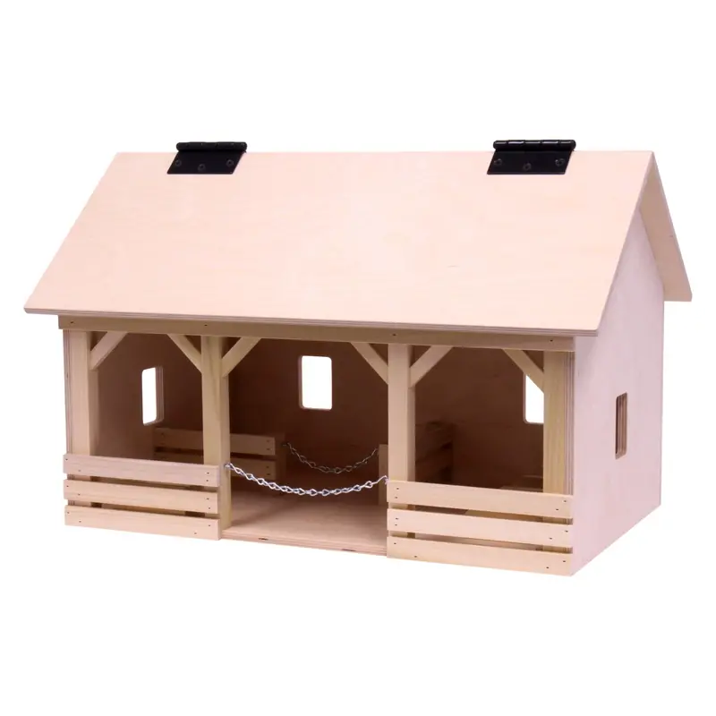 Realistic A-Frame Wooden Barn Toy – Includes Functional Hay Loft 1