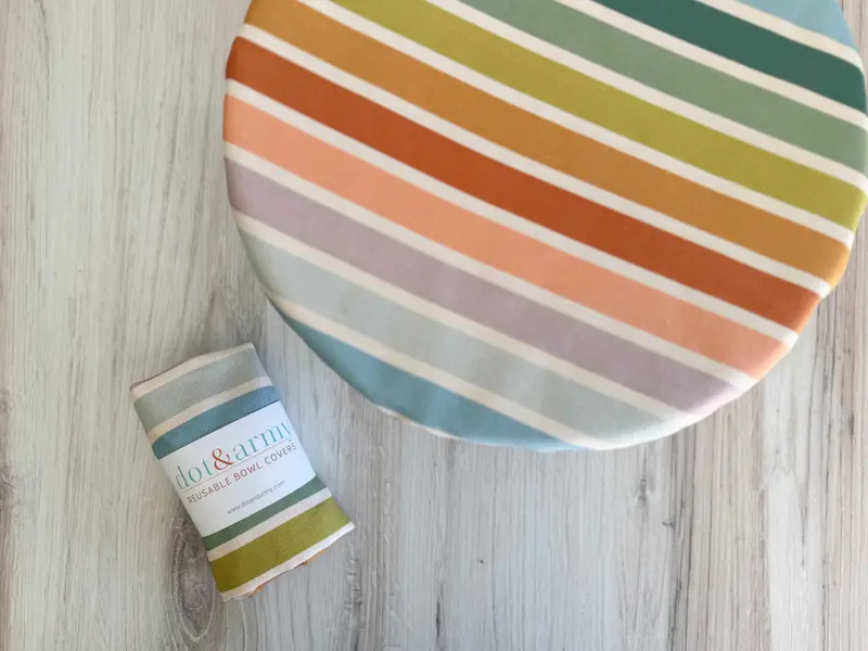 Reusable Bowl Cover In Beach Chair Stripe Design 1