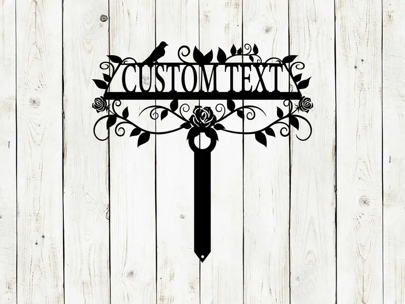 Rose Garden Sign – Elegant Custom Metal Marker For Floral Landscapes 1
