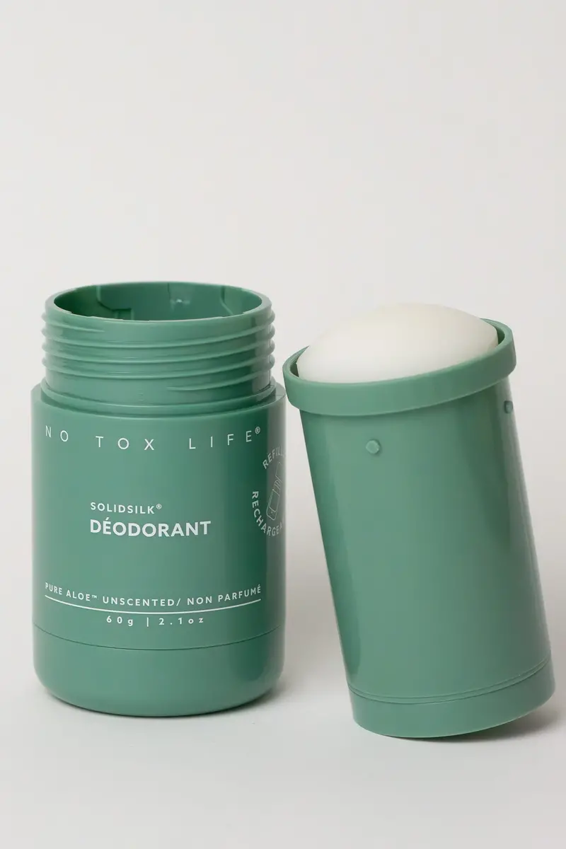 Solidsilk® Fragrance-Free Refillable Deodorant – Extra Strength Aloe 1
