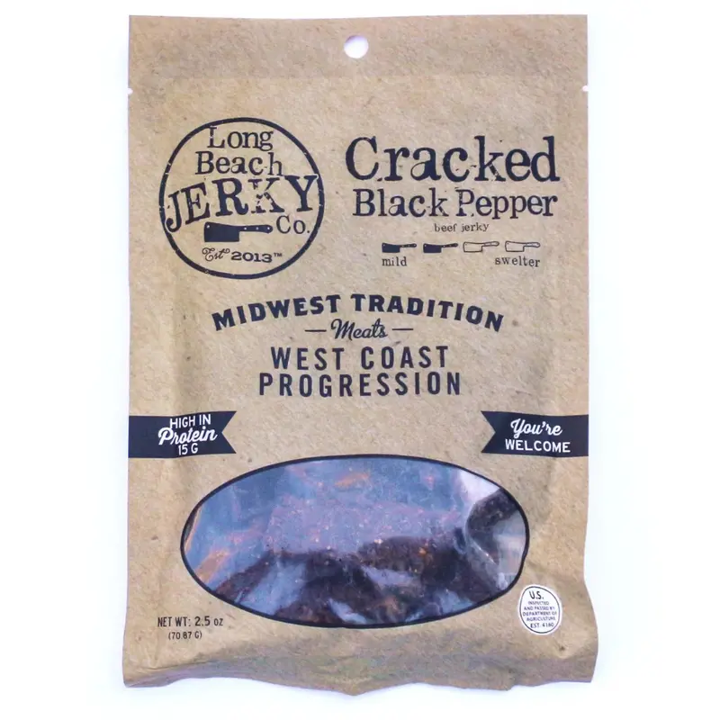 Spicy Cracked Black Pepper Beef Jerky – 2.5 Oz Snack Pack By Jvl Enterprises 1