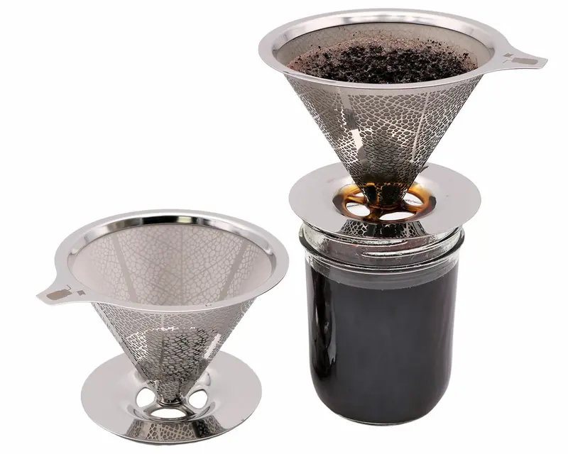 Stainless Steel Pour-Over Coffee Filter For Mason Jar Brewing 1