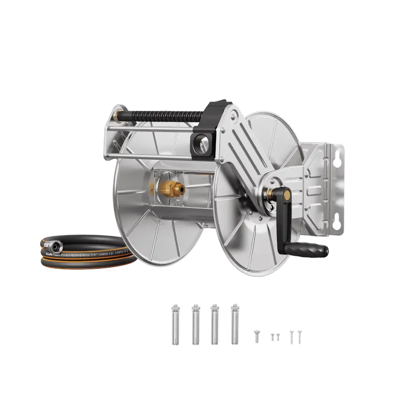 Stainless Steel Wall-Mounted Heavy-Duty Hose Reel 1