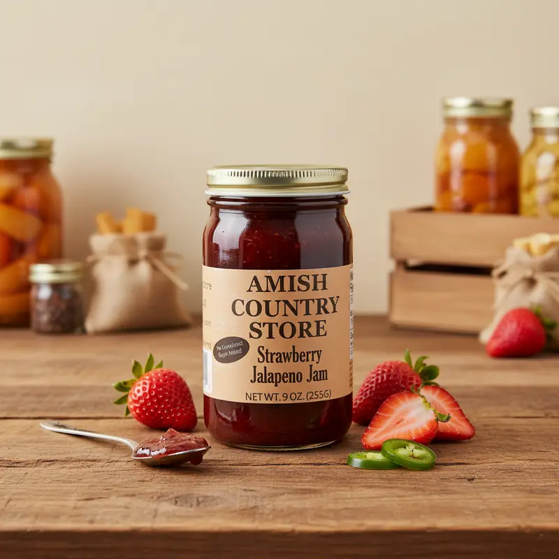 Strawberry-Jalapeño Jam (No Added Sugar) – 9 Oz 1
