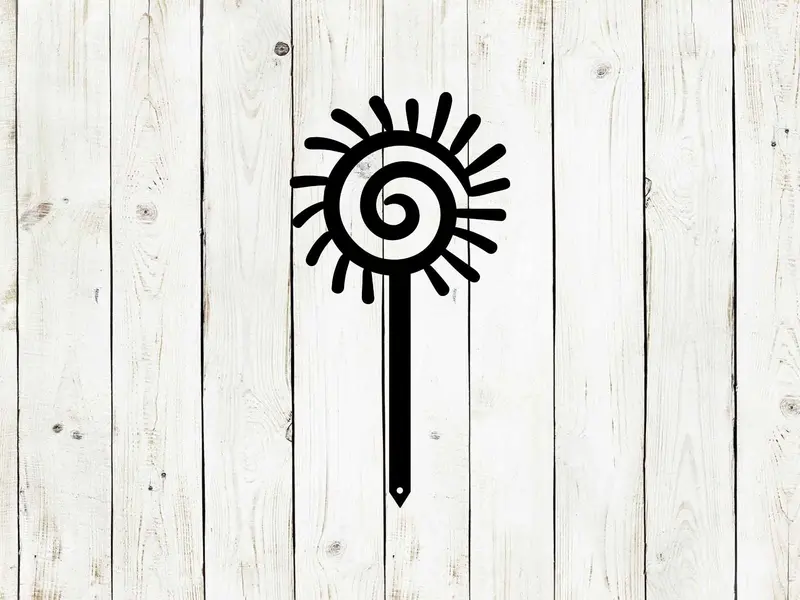 Sun-Shaped Yard Stake – Minimalist Metal Garden Decor For Sunny Spots 1