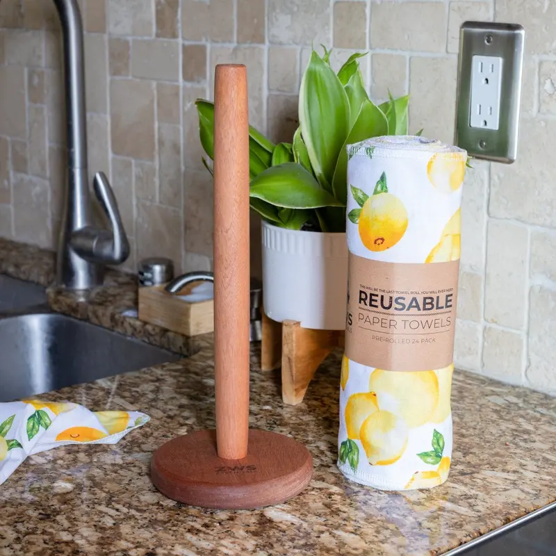 Sustainable Wooden Paper Towel Holder – Minimalist Kitchen Organizer 1