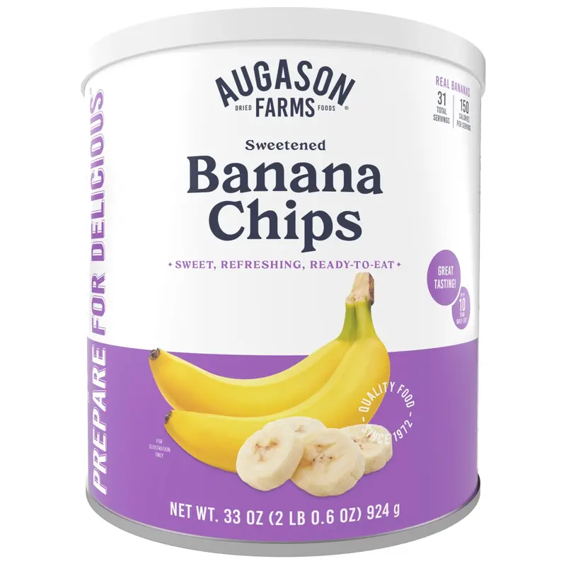 Sweetened Banana Chips – Freeze-Dried, 31 Servings 1