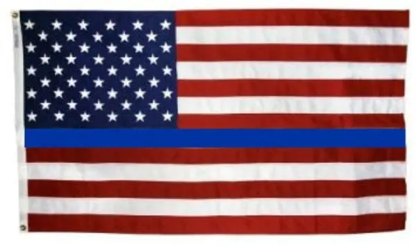 Thin Blue Line Polyester American Flag – Proudly Made In The Usa 1