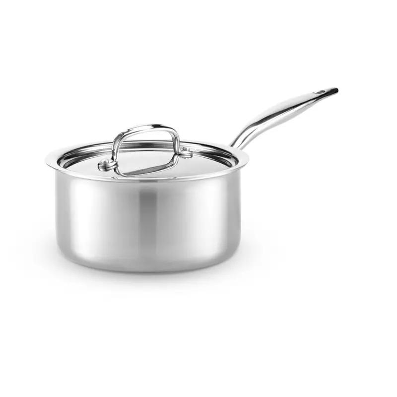 Titanium Series 3-Quart Stainless Steel Saucepan With Tempered Glass Lid 1