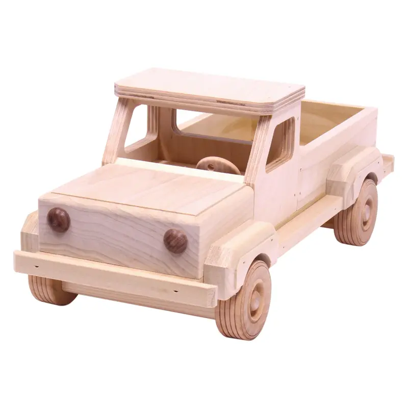 Unfinished Amish Wooden Pickup Truck With Tow Hitch – Ready For Custom Finishing 1