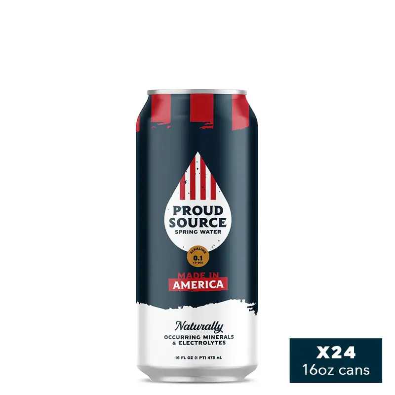 Usa-Made Alkaline Spring Water – 16 Oz Aluminum Cans 1