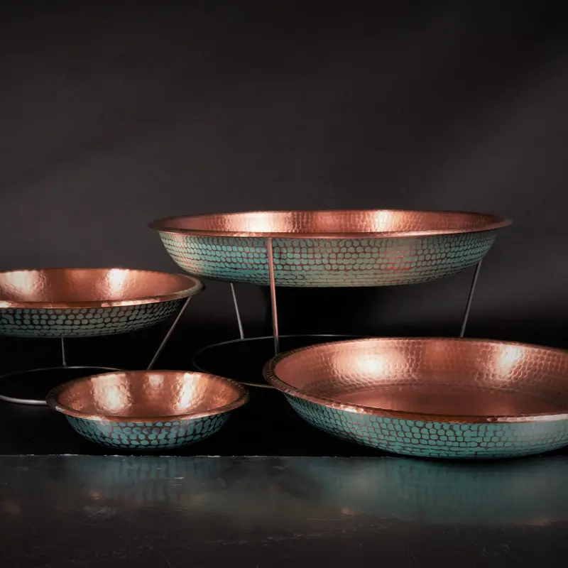 Verdigris-Finished Copper Oyster Serving Tray 1