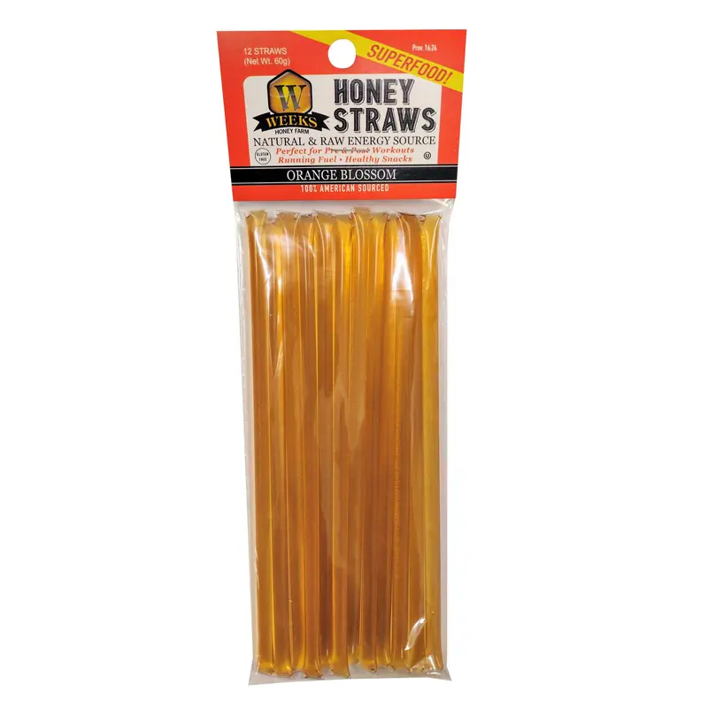 Weeks Honey Farm Raw Honey Straws – Orange Blossom, Wildflower & Raspberry Varieties 1