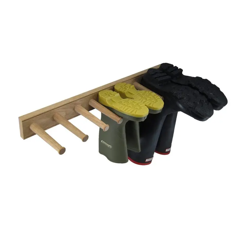 White Oak Wellington Boot Rack – Holds Three Pairs 1