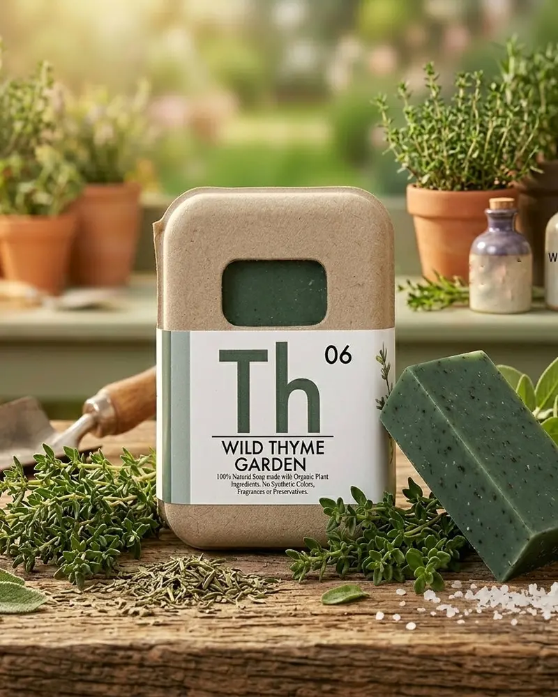 Wild Thyme Garden Organic Bar Soap – Botanical Handmade Cleanser 1