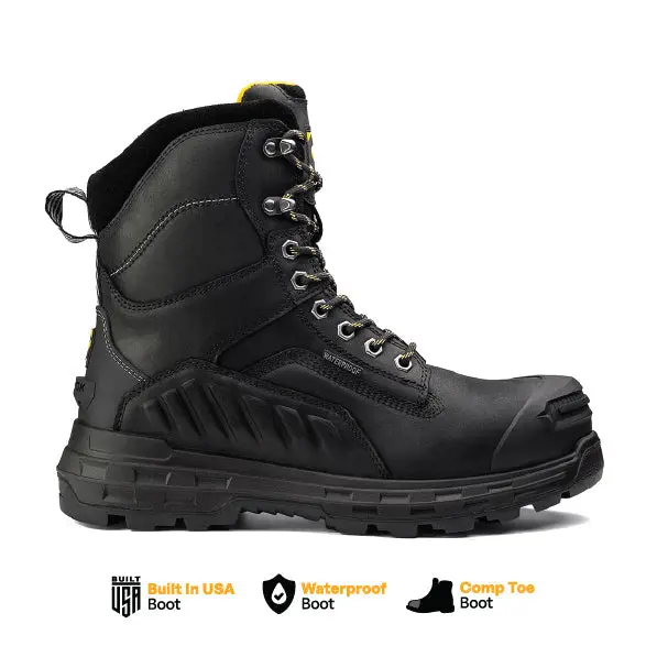Wildwood 8-Inch Waterproof Black Work Boot Featuring Composite Toe – Made In Usa 1