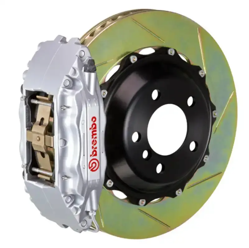 Brembo Front Big Brake Kit For 1994–2004 Sn95 Mustang Gt – 4-Piston Calipers, 355X32Mm Two-Piece Slotted Rotors (Type-1 Silver) 1