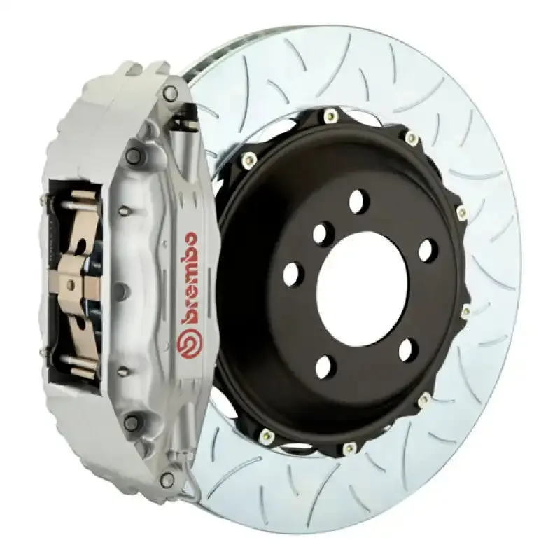 Brembo Front Gt Bbk For 2007–2015 Audi Tt 3.2L & Tts – 6-Piston Calipers, 355X32Mm Slotted Two-Piece Rotors, Type 3 Silver Finish 1