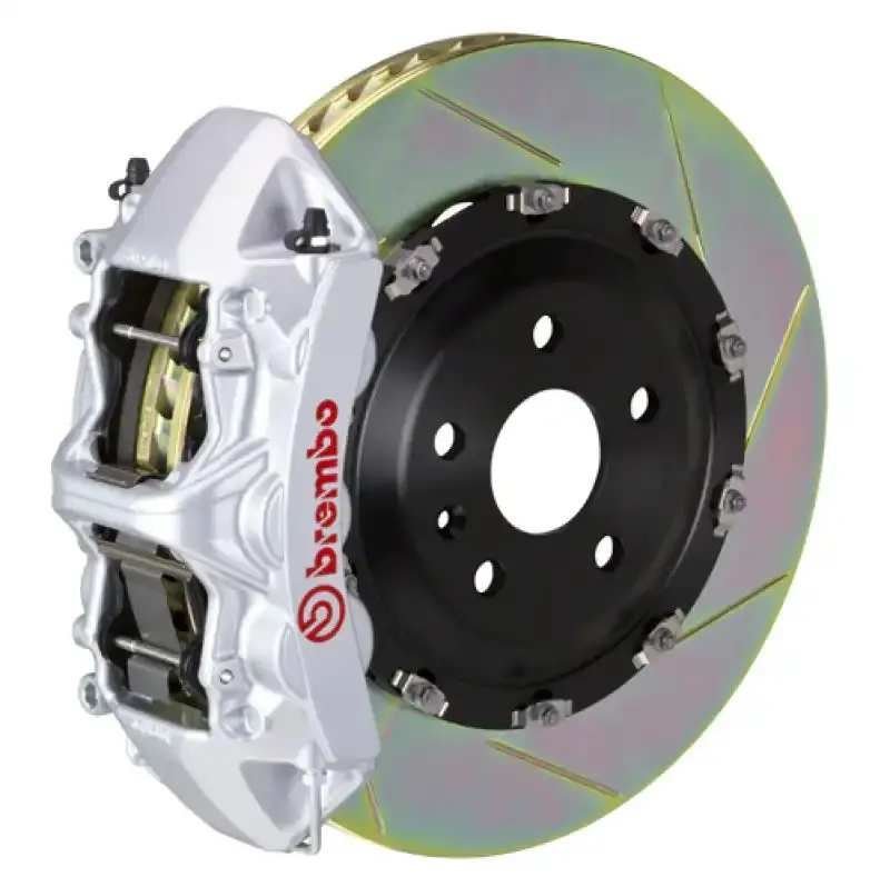 Brembo Front Gt Big Brake Kit For 2006–2013 Corvette Z06 – 6-Piston Calipers, 365X34Mm Slotted Two-Piece Rotors, Silver Finish 1