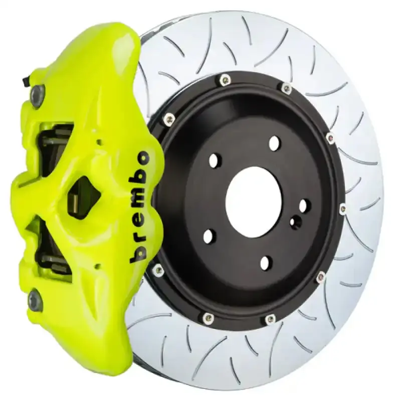 Brembo Gt Bbk – Rear 4-Piston Calipers With 380×28Mm Two-Piece Slotted Rotors (Fluorescent Yellow) 1