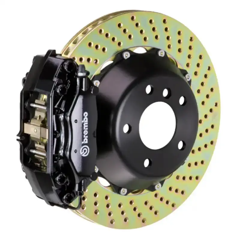 Brembo Gt Big Brake Kit – Rear, 4-Piston Calipers With 345×28 Mm Drilled Two-Piece Rotors (Black Finish) For 2006 330I 1