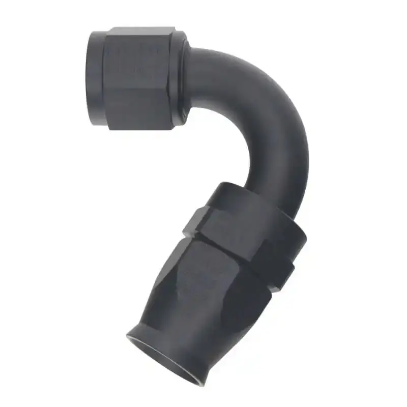 Deatschwerks 10An Female Flare Swivel Hose End – 120° Ptfe-Lined, Matte Black Anodized 1