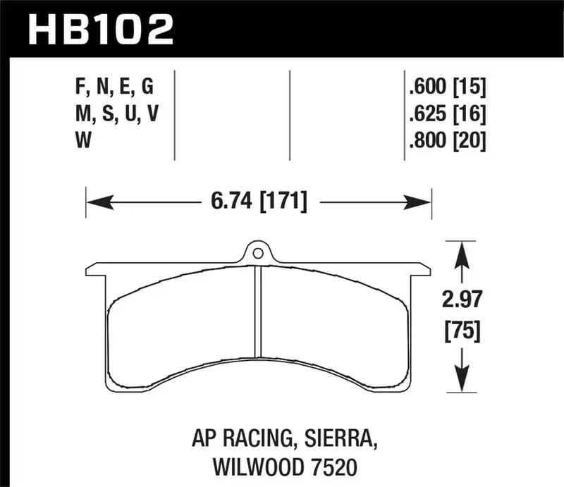 Hawk Performance Hps Brake Pads – Hb102F.800, 0.800" Thickness For Ap Racing & Wilwood Calipers 1