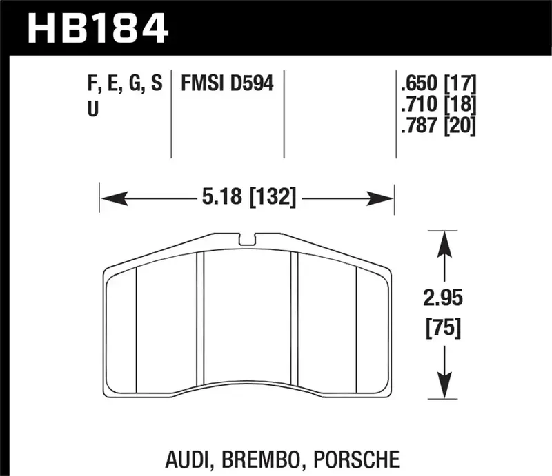 Hawk Performance Ht-10 High-Temp Brake Pads – Hb184S.650, 0.650" Thickness 1