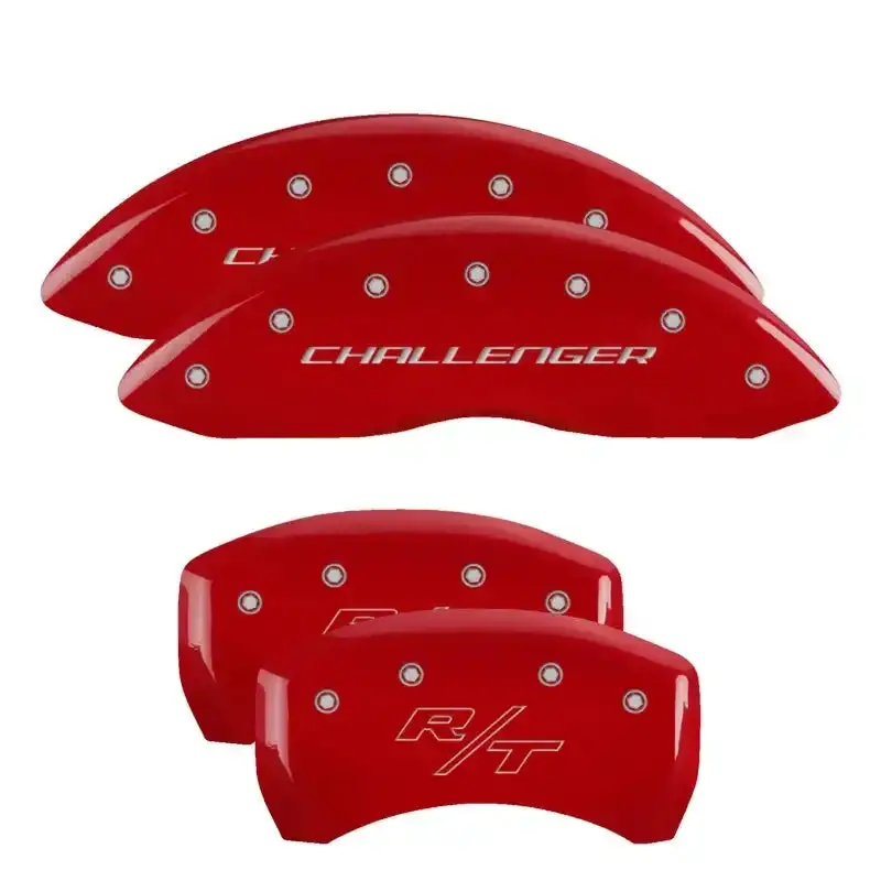 Mgp Cursive-Engraved Caliper Covers – Front And Rear Set With Charger Red Finish And Silver Accents 1