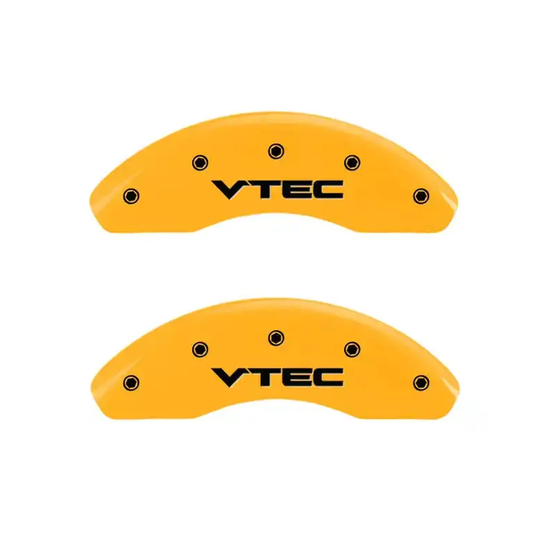 Mgp Engraved 4-Piece Caliper Cover Set – Front & Rear, Yellow Finish With Black Chrome Accents 1
