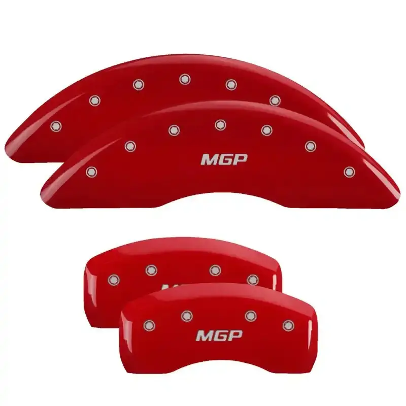 Mgp Engraved Caliper Covers – Front And Rear Set With Red Finish And Silver Accent Detailing 1