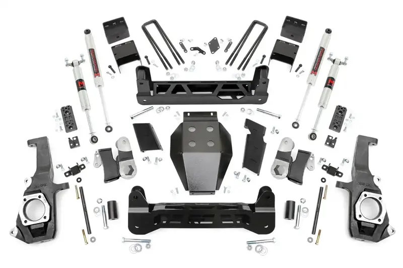 Rough Country 26040 5-Inch Lift Kit With M1 Monotube Shocks – No-Torsion Drop Design 1
